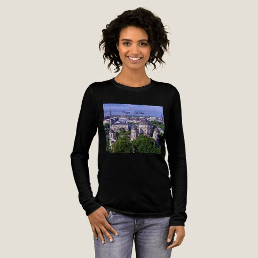 Riga, Latvia cityscape Tri-Blend Shirt (Voorkant)