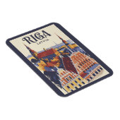 Riga Latvia Illustration Travel Art Vintage Magneet (Rechterzijde)