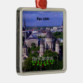 Riga, Latvia, Merry Christmas, Metalen Ornament (Rechts)