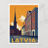 Riga Latvia Old Town Retro Briefkaart (Voorkant)