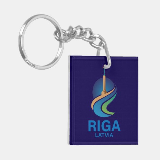 Riga Latvia Sleutelhanger (Voorkant Links)