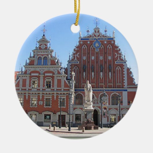 Riga Letland Aangepaste kerstversiering Keramisch Ornament (Voorkant)