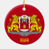 Riga Letland Aangepaste kerstversiering Keramisch Ornament (Achterkant)