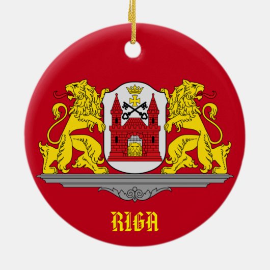Riga Letland Aangepaste kerstversiering Keramisch Ornament (Achterkant)