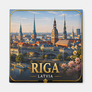 Riga Letland Art Nouveau Stad Reis ★ Magneet