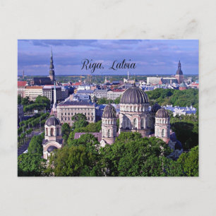 Riga, Letland cityscape Briefkaart