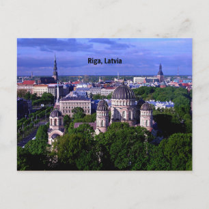 Riga, Letland cityscape Briefkaart