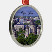 Riga, Letland cityscape Metalen Ornament (Rechts)