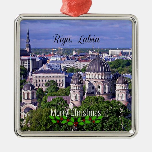 Riga, Letland, cityscape, Metalen Ornament (Voorkant)