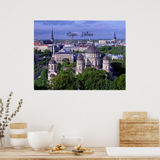 Riga, Letland cityscape Poster (Keuken)