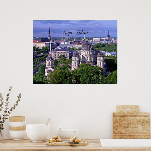 Riga, Letland cityscape Poster (Keuken)