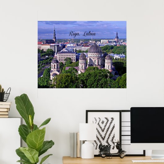 Riga, Letland cityscape Poster (Thuiskantoor)