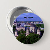 Riga, Letland, cityscape, Ronde Button 7,6 Cm (Voorkant /achterkant)
