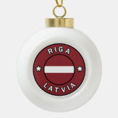 Riga Letland Keramische Bal Ornament (Voorkant)