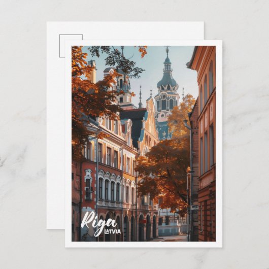 Riga Letland Kunst reis beroemde plaats Briefkaart (Voorkant / Achterkant)