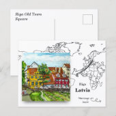 Riga Letland Oude Stad plein Briefkaart (Voorkant / Achterkant)