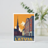 Riga Letland Oude Stad Retro Briefkaart (Staand voorkant)