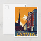 Riga Letland Oude Stad Retro Briefkaart (Voorkant / Achterkant)