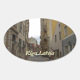 Riga Letland Ovale Sticker