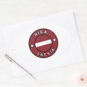Riga Letland Ovale Sticker (Envelop)