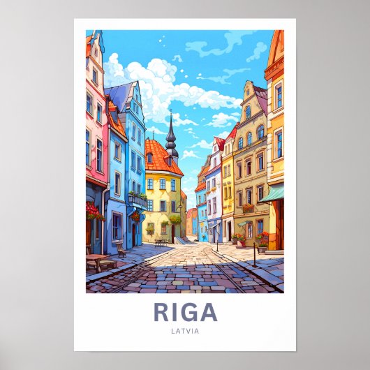 Riga Letland Reisprint Poster (Voorkant)