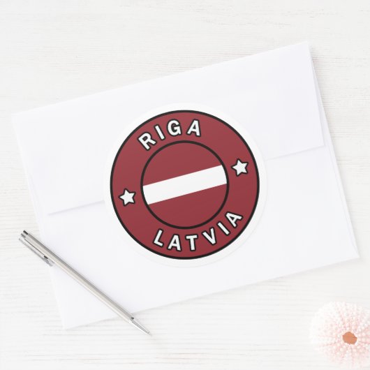 Riga Letland Ronde Sticker (Envelop)