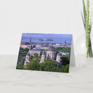 Riga, Letland stadsgezicht Feestdagen Kaart