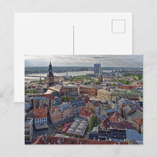 Riga, Letland stadsgezicht foto, Briefkaart (Voorkant / Achterkant)