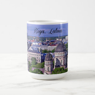 Riga, Letland stadsgezicht Koffiemok