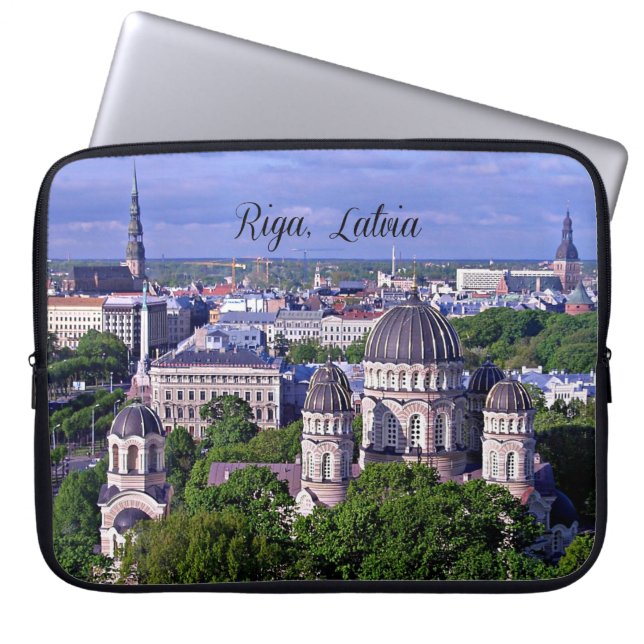 Riga, Letland stadsgezicht Laptop Sleeve (Voorkant)