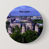 Riga, Letland stadsgezicht, Ronde Button 7,6 Cm (Voorkant)