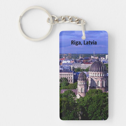 Riga, Letland stadsgezicht Sleutelhanger (Voorkant)