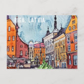 Riga Letland Town Square Briefkaart (Voorkant)