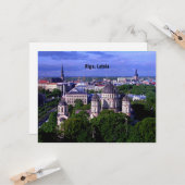 Riga, Letse foto van cityscape Kaart (Voorkant / Achterkant in situ)