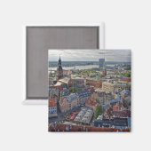 Riga, Letse foto van cityscape Magneet (Voorkant / Achterkant)