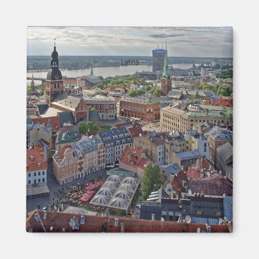 Riga, Letse foto van cityscape Magneet (Voorkant)