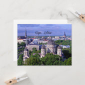 Riga, Letse schilderachtig foto Kaart (Voorkant / Achterkant in situ)