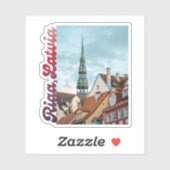 Riga Old Town photo, Latvia souvenir, laptop Sticker (Vel)