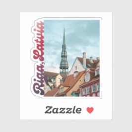 Riga Old Town photo, Latvia souvenir, laptop Sticker