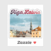 Riga Old Town photo, souvenir from Latvia Sticker (Vel)