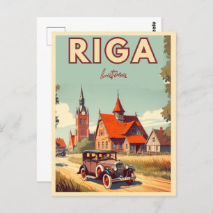 Riga Stad, Letland Baltische cultuur  geschenken Briefkaart