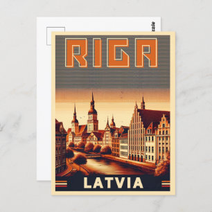 Riga Stad, Letland Baltische cultuur  geschenken Briefkaart