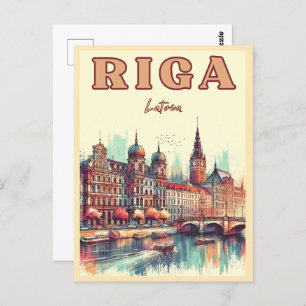 Riga Stad, Letland Baltische cultuur  geschenken Briefkaart