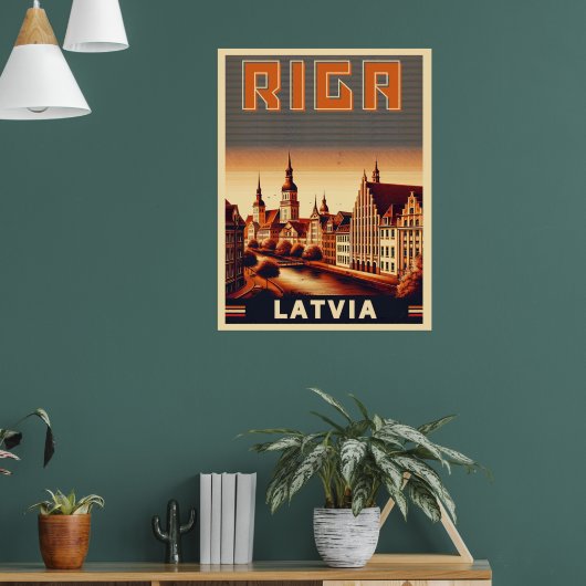 Riga Stad, Letland Baltische cultuur  geschenken Poster (Woonkamer 1)