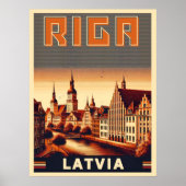 Riga Stad, Letland Baltische cultuur  geschenken Poster (Voorkant)