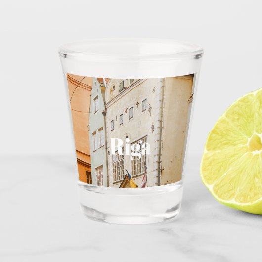 Riga stadsgezicht flexibele foto magneet shot glas (Voorkant)