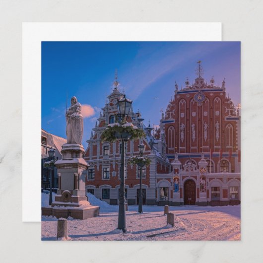 Riga Town Hall Square in de winter (Voorkant / Achterkant)