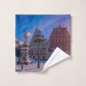 Riga Town Hall Square in de winter Bad Handdoek (Wasdoekje)