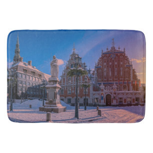 Riga Town Hall Square in de winter Badmat