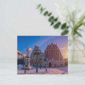 Riga Town Hall Square in de winter Briefkaart (Staand voorkant)